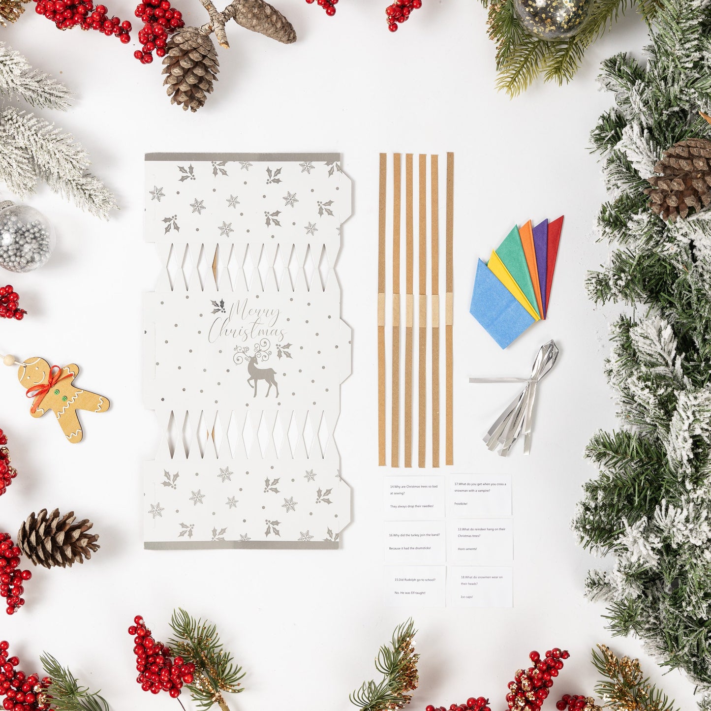 Make Your Own Christmas Cracker kit Crackers Hats Snaps silver deer Etsy