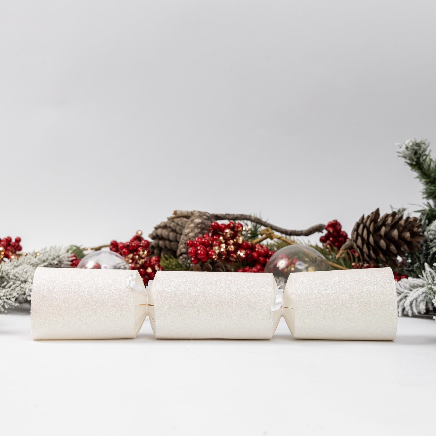 Make Your Own Christmas Cracker kit Crackers Hats Snaps White glitter Etsy