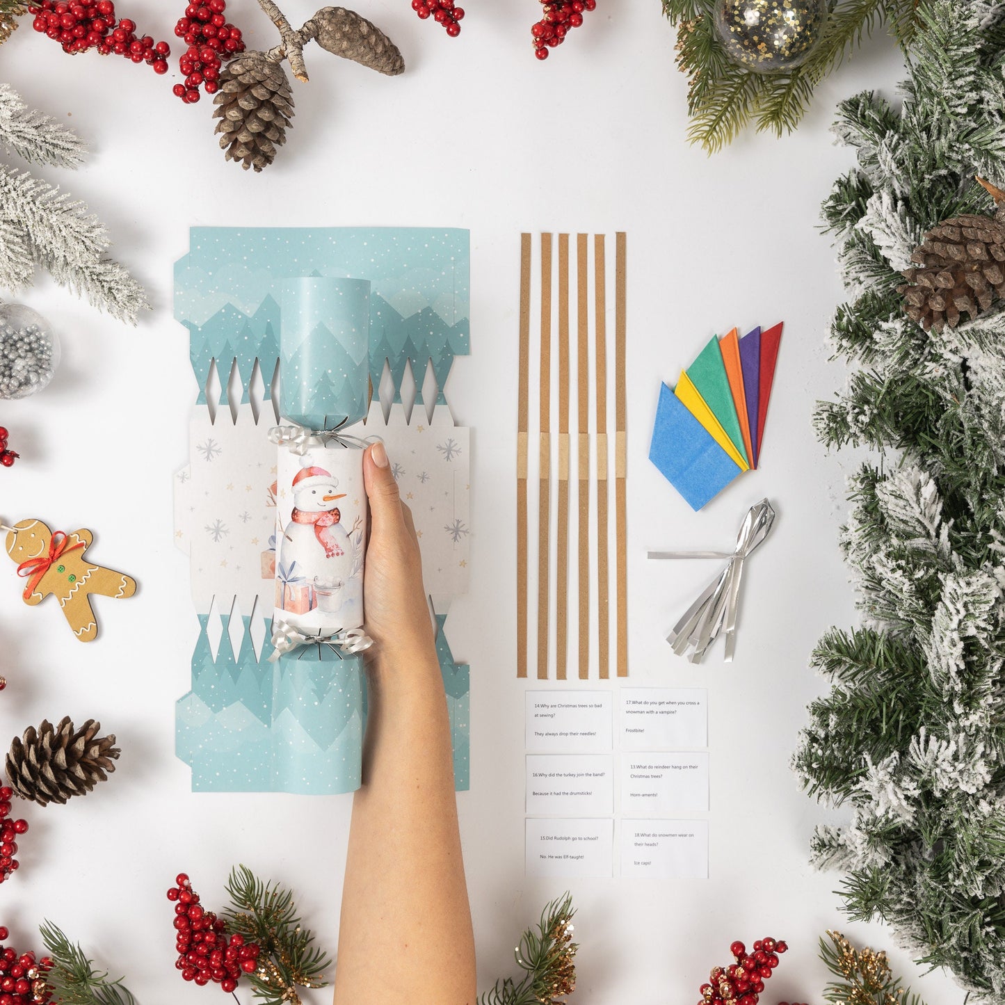 Make Your Own Christmas Cracker kit Crackers Hats Snaps snowman Etsy