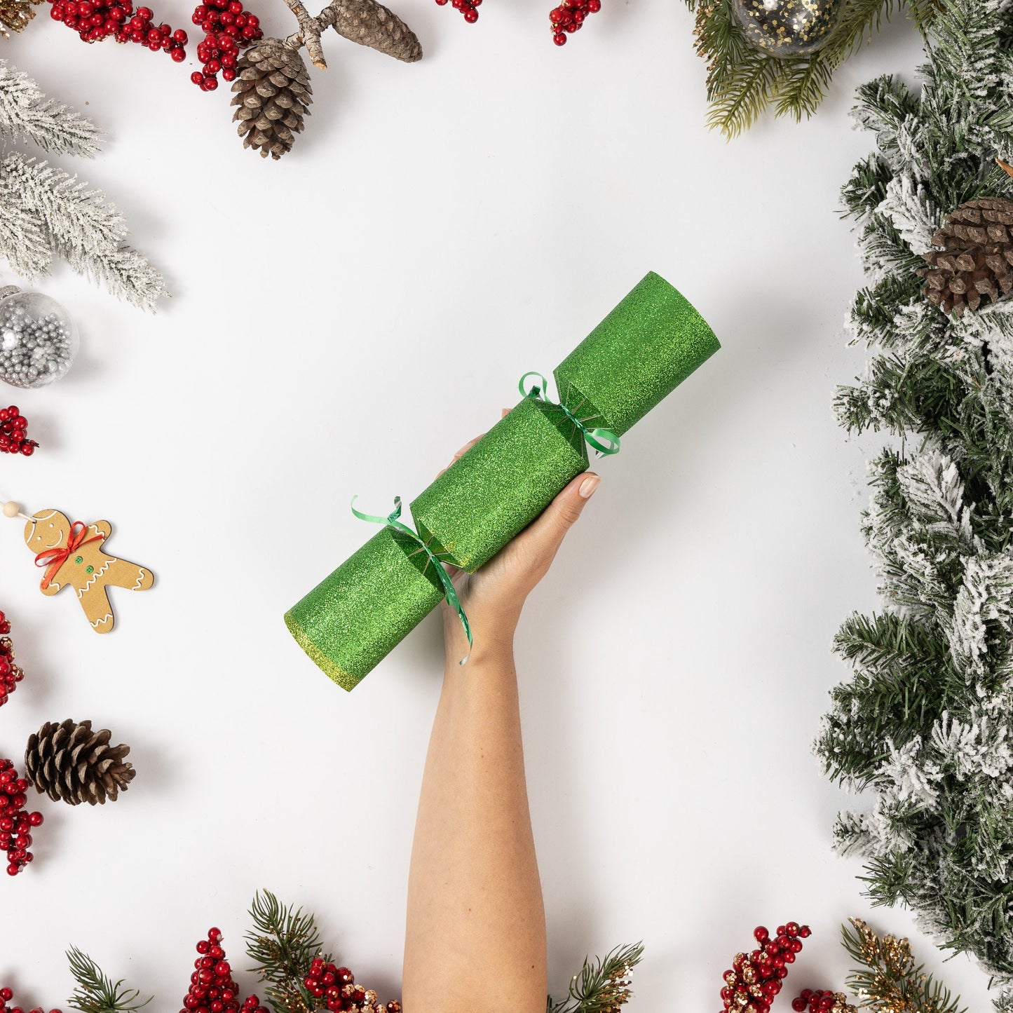 Make Your Own Christmas Cracker kit Crackers Hats Snaps Green glitter Etsy