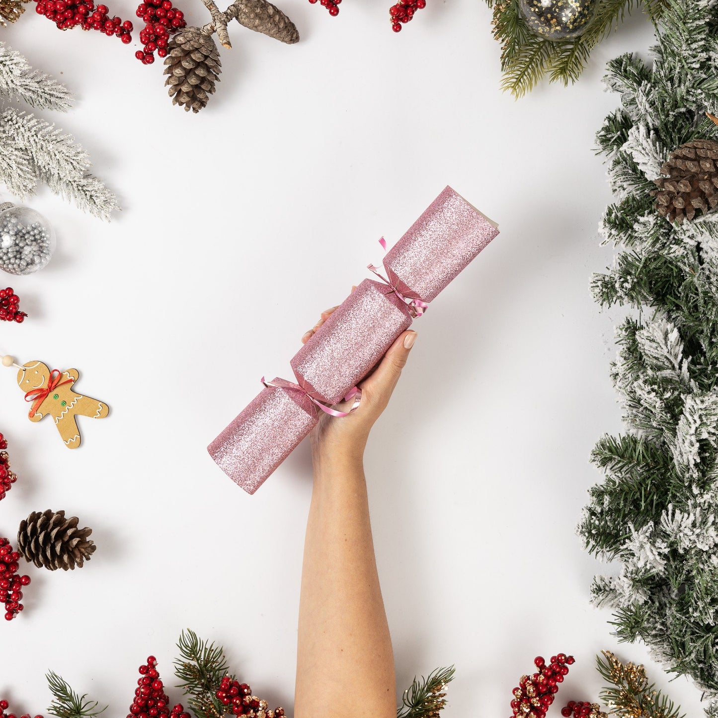 Make Your Own Christmas Cracker kit Crackers Hats Snaps Pink glitter Etsy