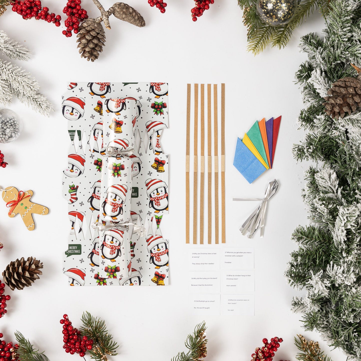 Make Your Own Christmas Cracker kit Crackers Hats Snaps penguin Keechi & co.