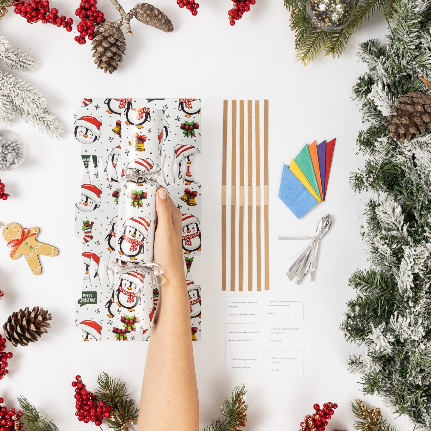 Make Your Own Christmas Cracker kit Crackers Hats Snaps penguin Etsy