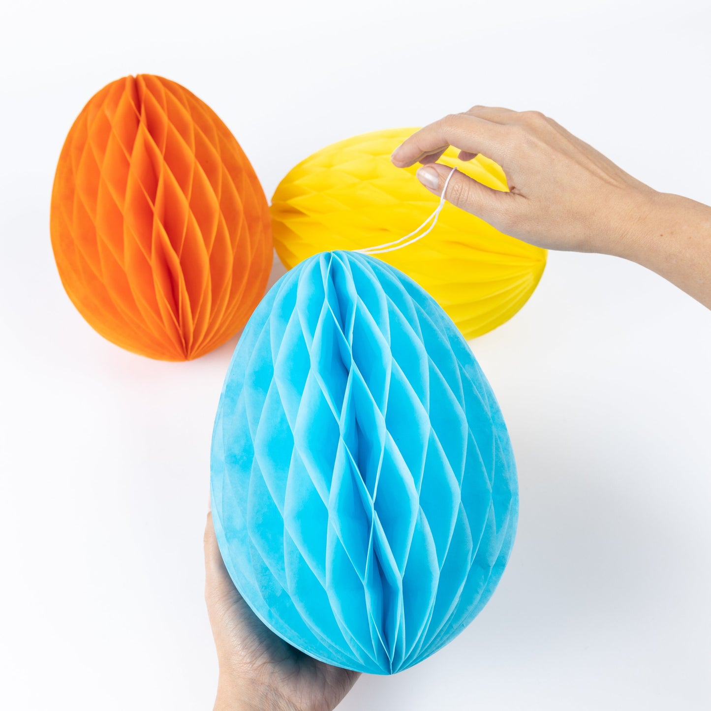 3 X 25cm Large Honeycomb tissue Paper Easter Egg Hanging Decorations Party Wedding Tree Keechi & co.