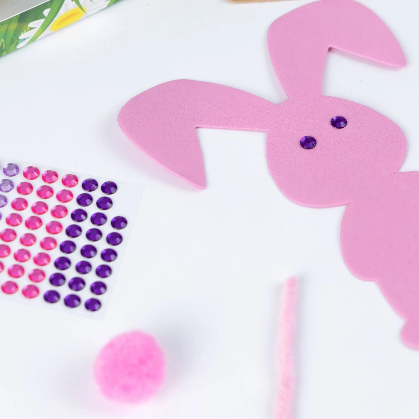 Easter Craft Set Box Decorative Stickers Cute Crafts Pom-Poms Sticks Gems Bunny Keechi & co.