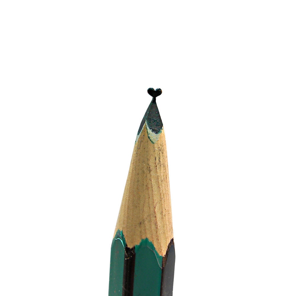 Hand-Carved Pencil Tip Heart Sculpture: Micro Art Gift
