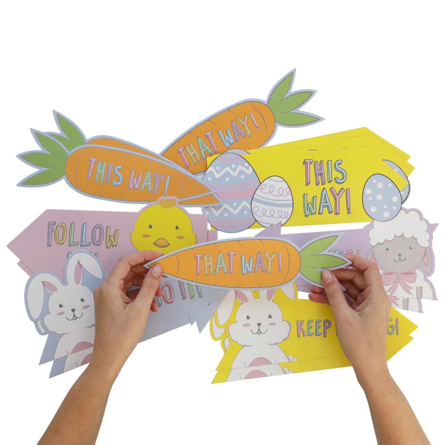 Easter Egg Hunt Arrow Signs: Kids Trail Game Decorations (15 Pack)