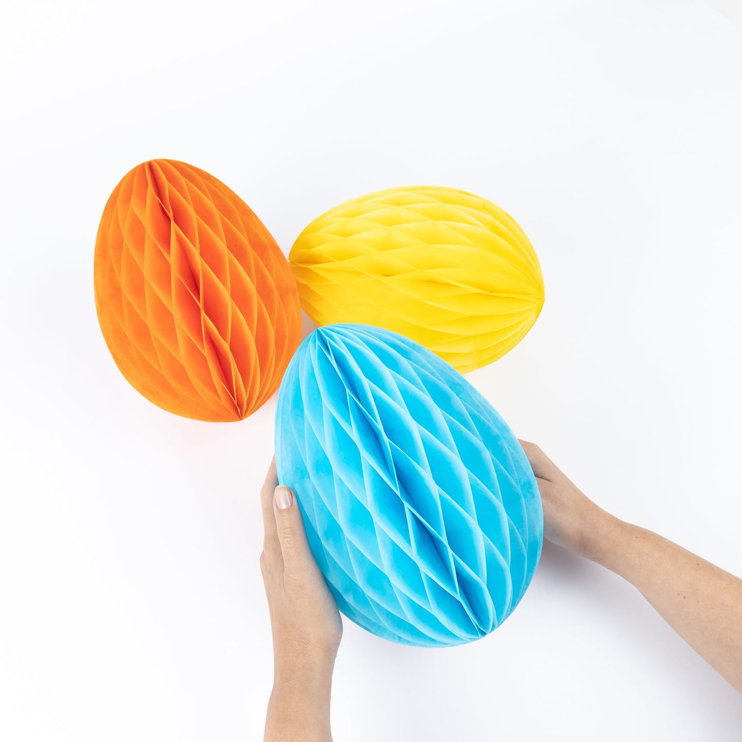 3 X 25cm Large Honeycomb tissue Paper Easter Egg Hanging Decorations Party Wedding Tree Keechi & co.