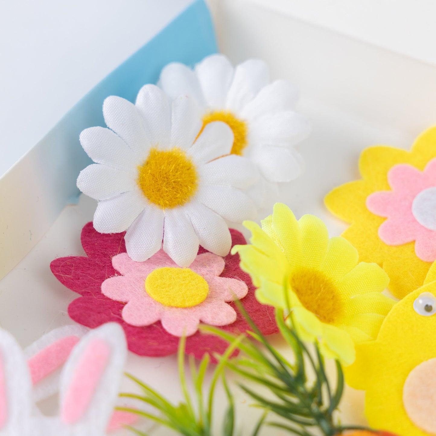 Easter Craft Set: Felt Bunny, Chicks, Flowers & Glitter Eggs