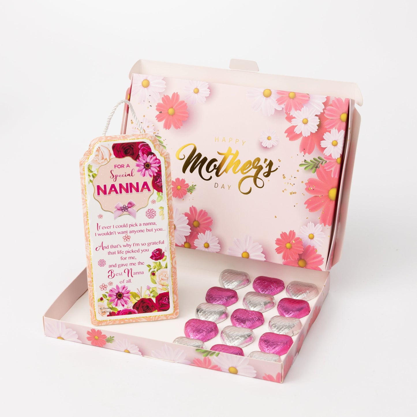 Nanna Mothers Day Gift Ceramic Plaque Keepsake Milk Chocolate Hearts Hamper Mum Keechi & co.