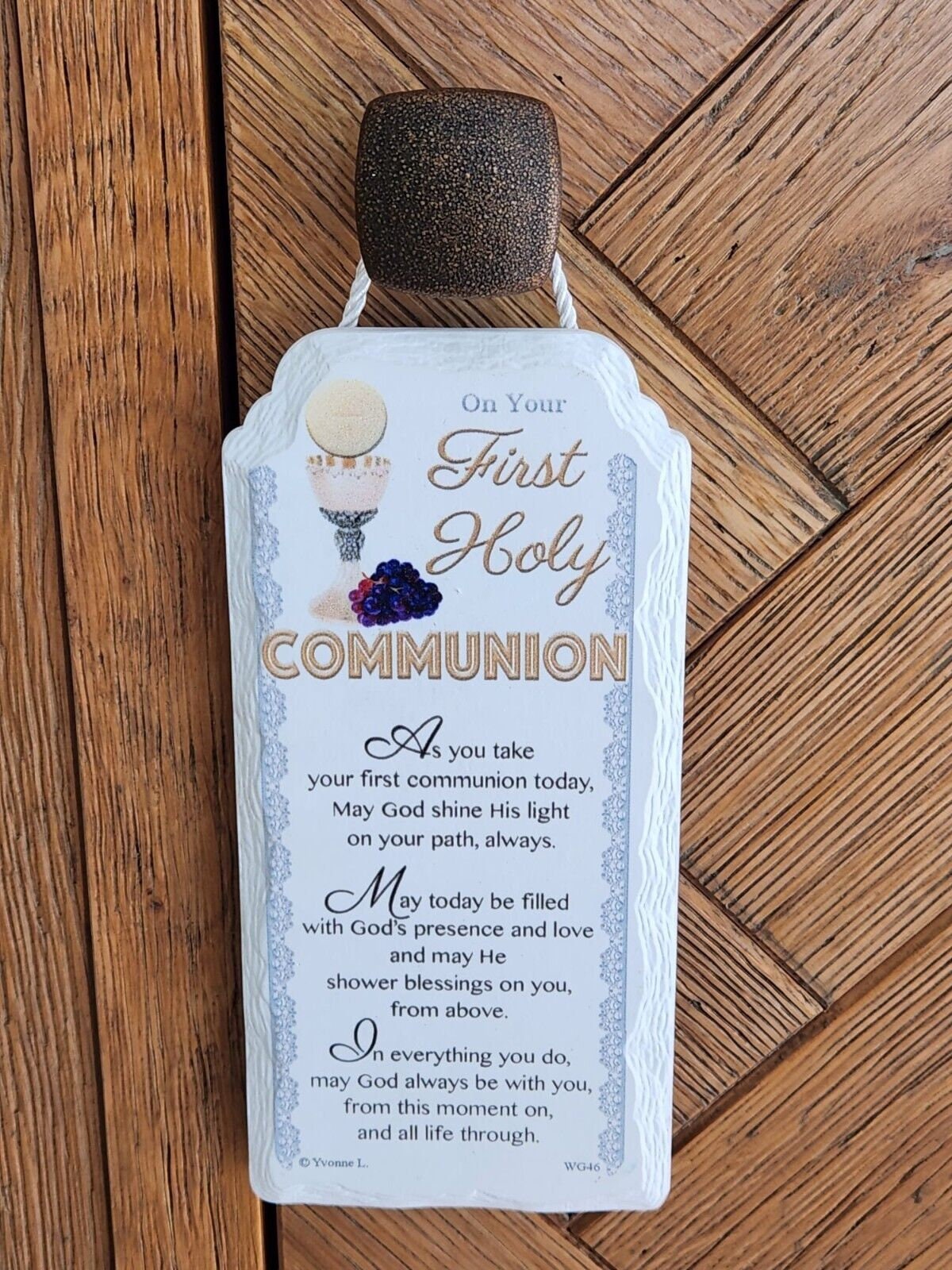 First Holy Communion Gift Ceramic Plaque Keepsake Door Hanging Free Standing