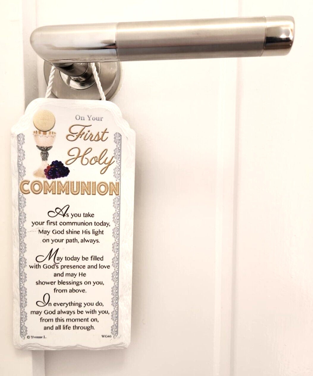 First Holy Communion Gift Ceramic Plaque Keepsake Door Hanging Free Standing