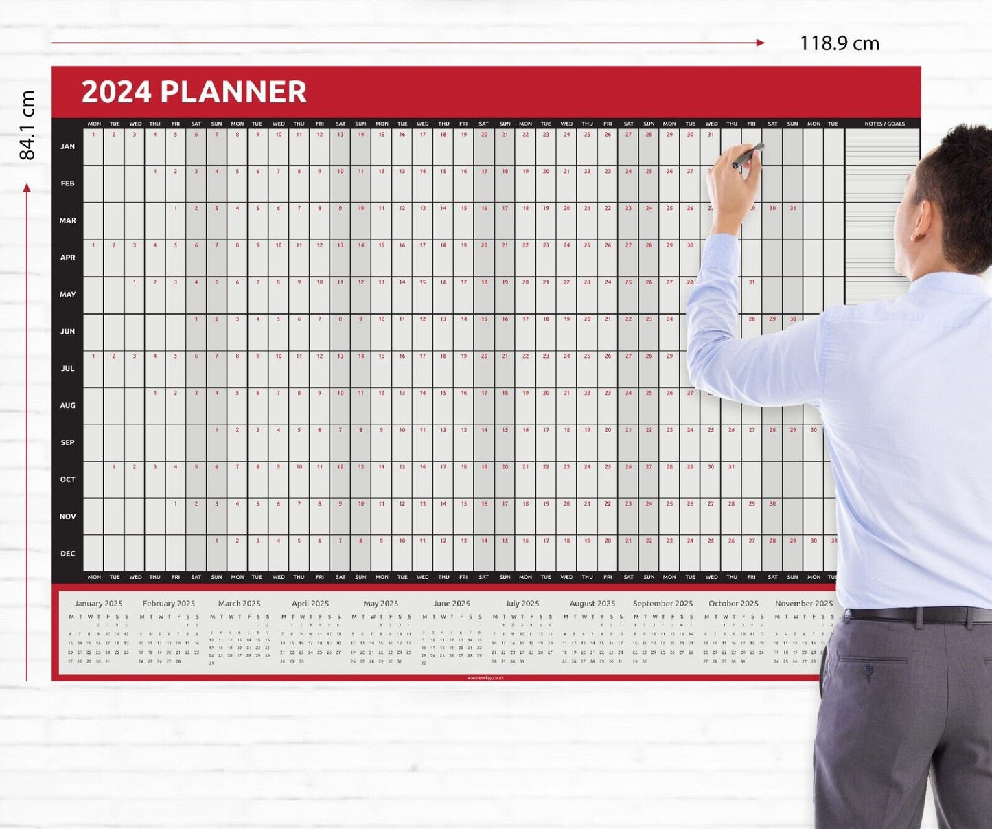 2025 Giant A0 Size Full Year Wall Planner Calendar Home Office Work Wipe Clean Etsy