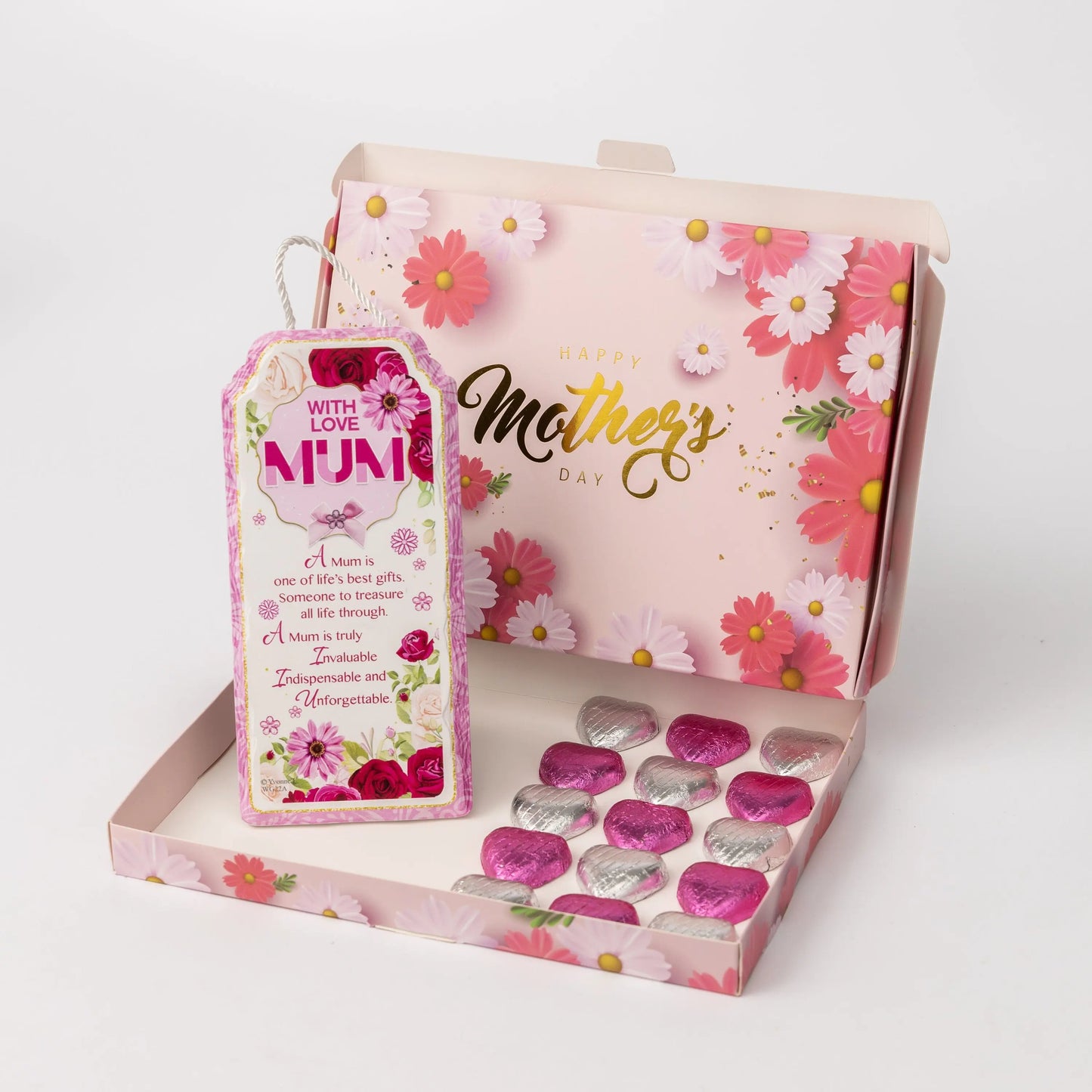 Mum Mothers Day Gift Ceramic Plaque Keepsake Milk Chocolate Hearts Hamper Love Keechi & co.