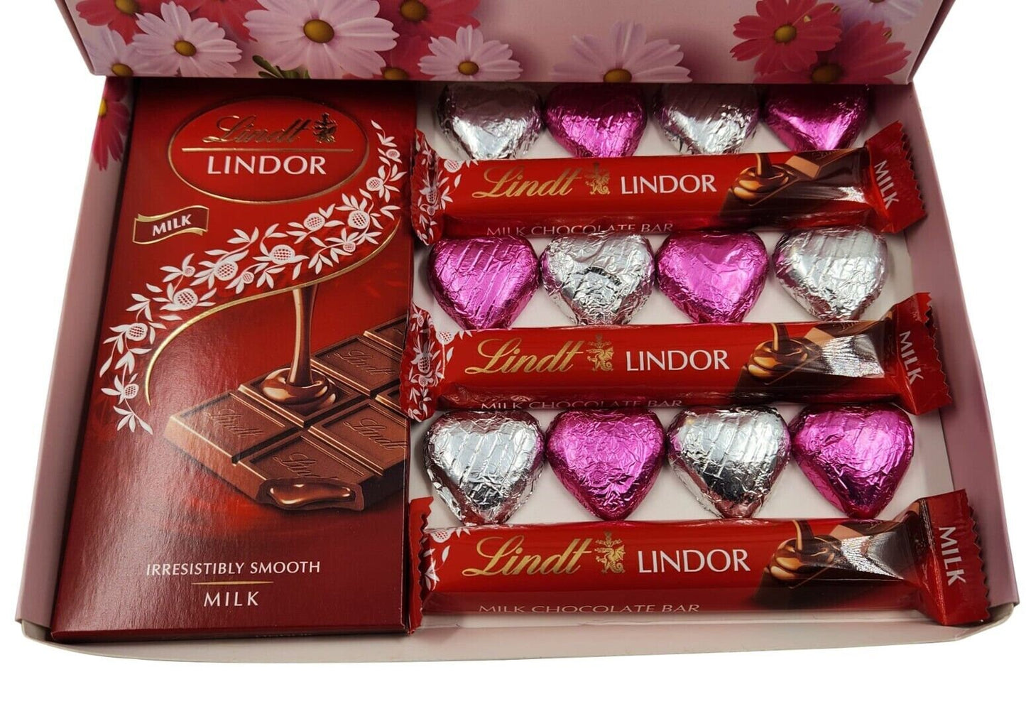 Lindt Lindor Milk Chocolate Bars & Hearts Gift Box Hamper Mum Mother's Day Keechi & co.