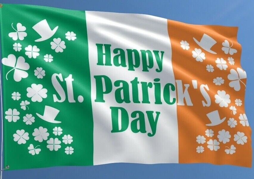 Irish Flag Ireland Republic Dublin St Patrick Day Football Rugby Pole Fan 3x2ft