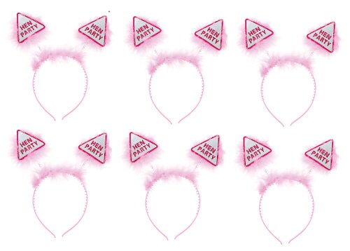 Hen Party Head Boppers Fur Girls Ladies Night Out Pink Headband Keechi & co.