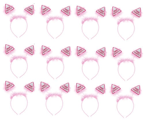 Hen Party Head Boppers Fur Girls Ladies Night Out Pink Headband Keechi & co.