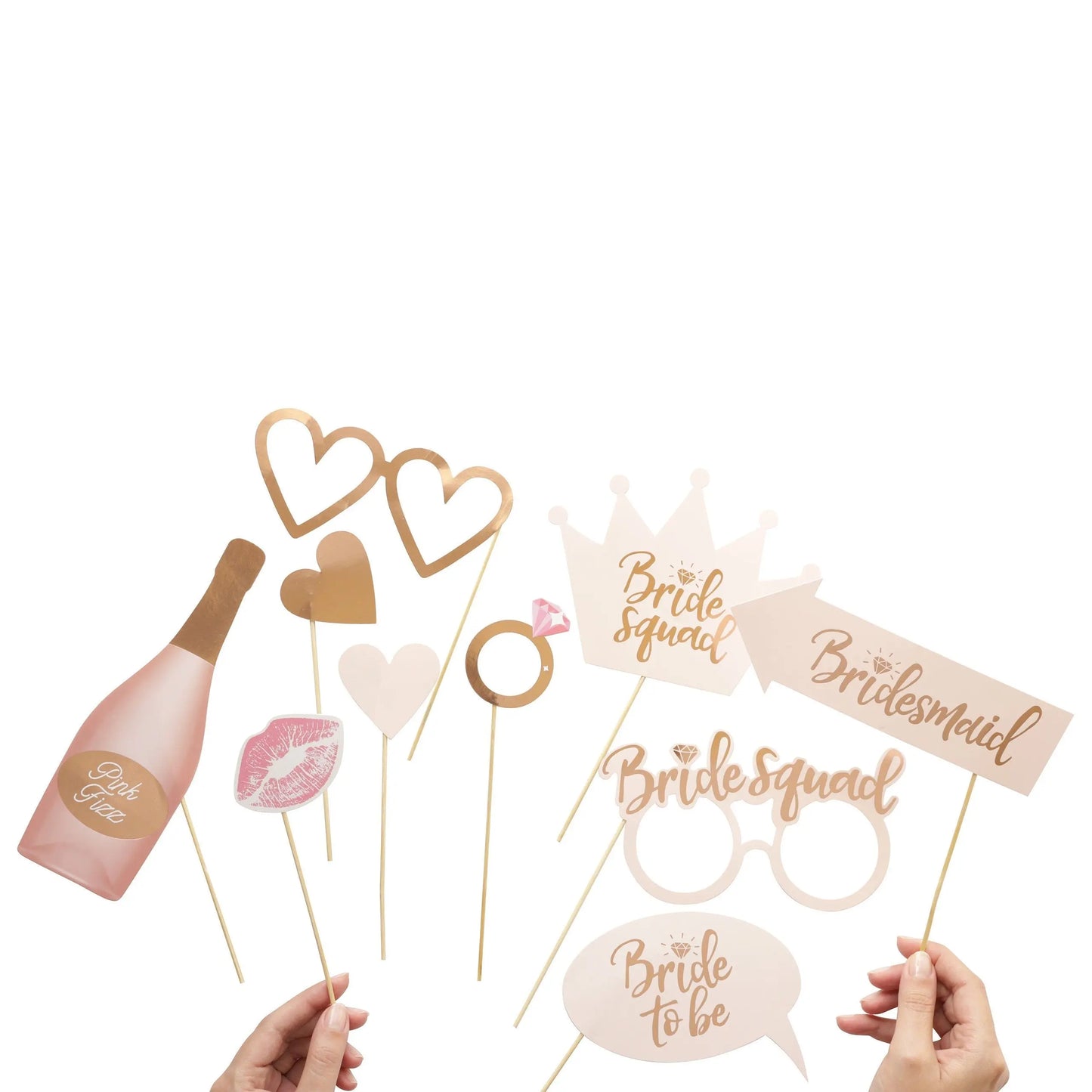 Hen Party Selfie Props 10 x wedding Photo Booth Night Games Wedding Pink & Rose Gold party favours Keechi & co.
