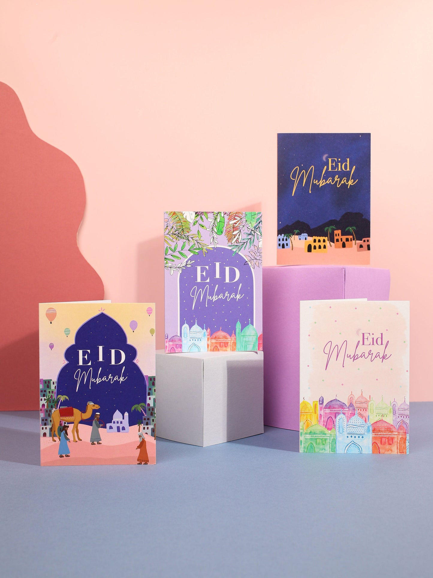 Hand-Painted Eid Mubarak Greeting Card: Vibrant A6 Design Etsy