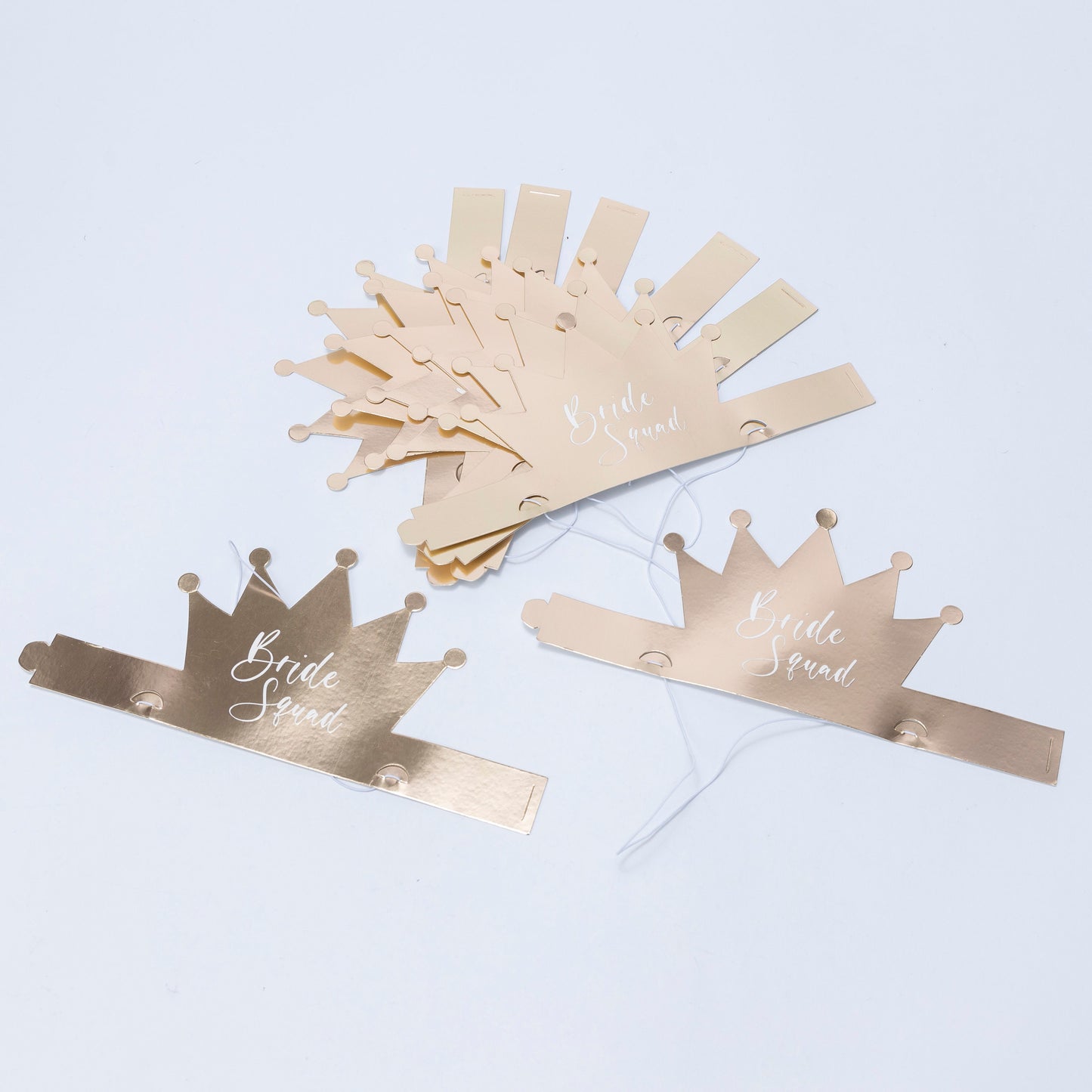 Bride Squad Gold Foil Paper Crowns: Bridal Shower Party Favors (Pack of 8)