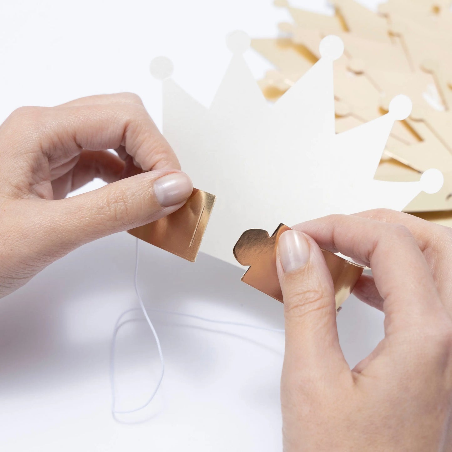 Bride Squad Hen Night Party Paper Crown Bridal Party Shower Do Bride to be Pack 8 x Gold with white Writing Keechi & co.