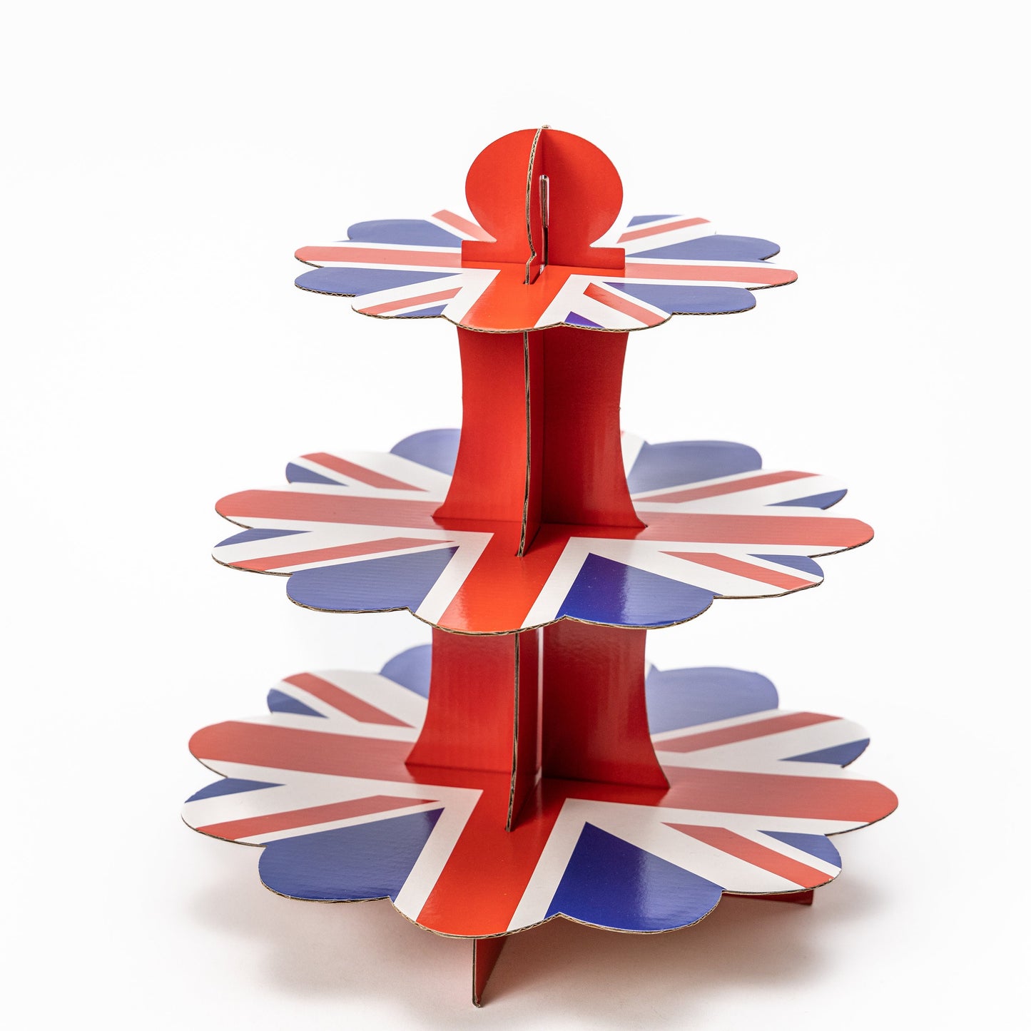 Union Jack 3 Tier Cupcake Cases Picks Stand King Charles Coronation Street Party