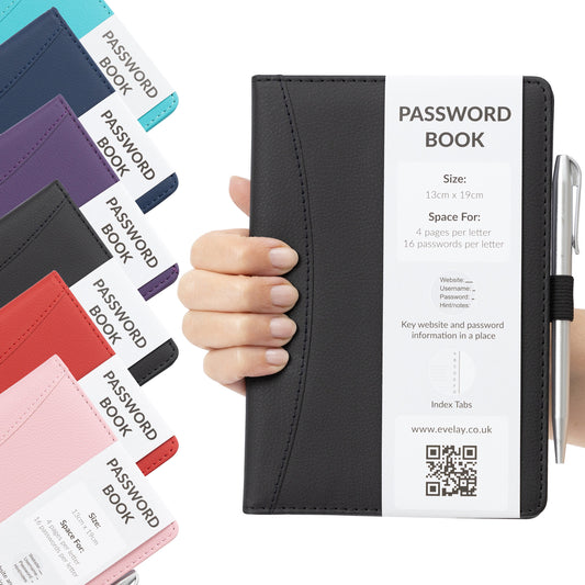 Password Username Book A-Z Index Tabs Hard Back Contact Book With Pen Black Etsy