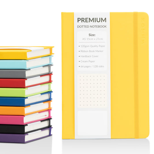 A5 Hardback Dotted Notebook Notepad Notes Diary Bullet Journal Premium Book Etsy