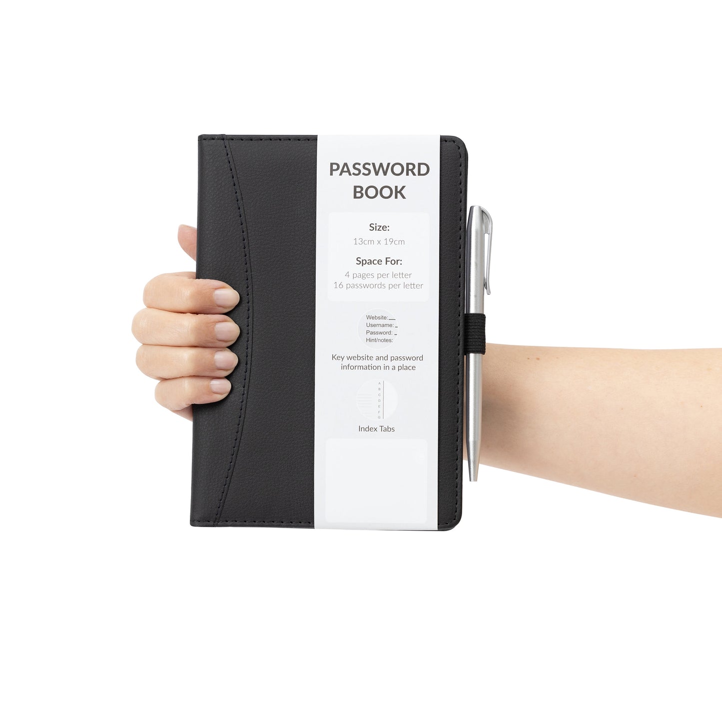 Password Username Book A-Z Index Hard Back A5 Contact Book red navy Turquoise purple red black With Pen Keechi & co.