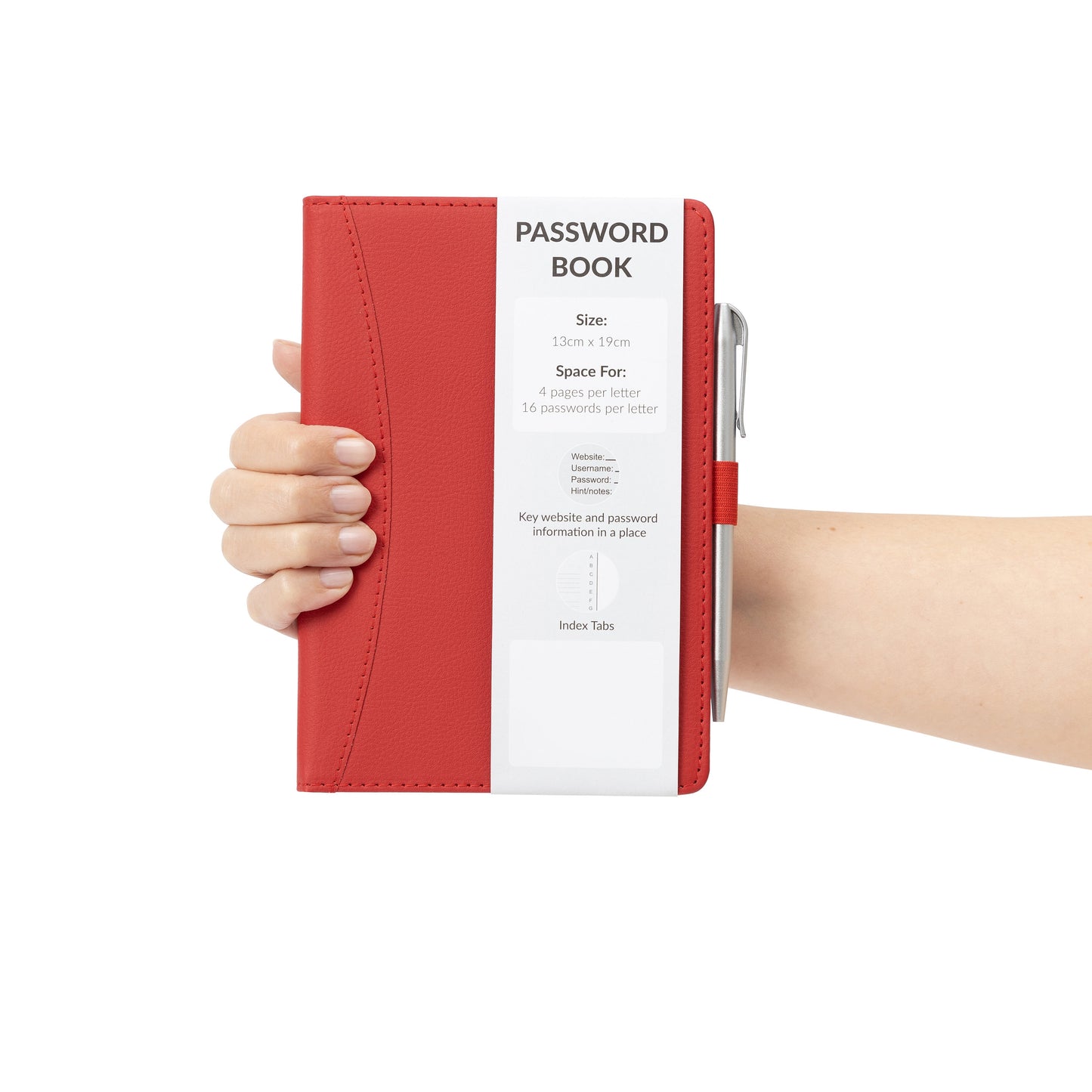 Password Username Book A-Z Index Hard Back A5 Contact Book red navy Turquoise purple red black With Pen Keechi & co.
