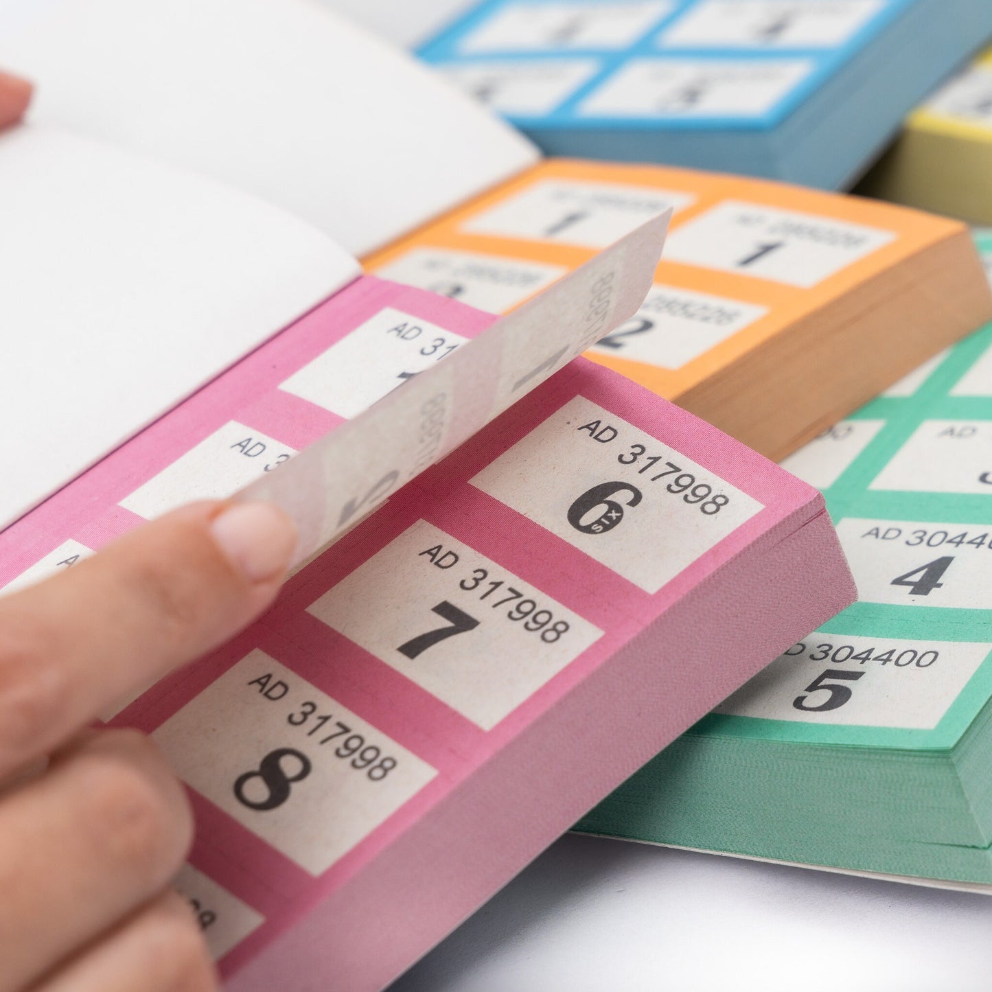 6 Books of 1-500 Cloakroom Raffle Tombola Draw Tickets Numbered Mixed colours Keechi & co.