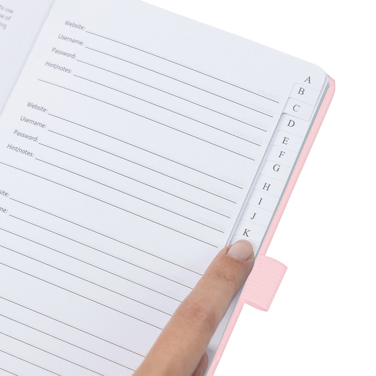 Password Username Book A-Z Index Hard Back A5 Contact Book pink With Pen