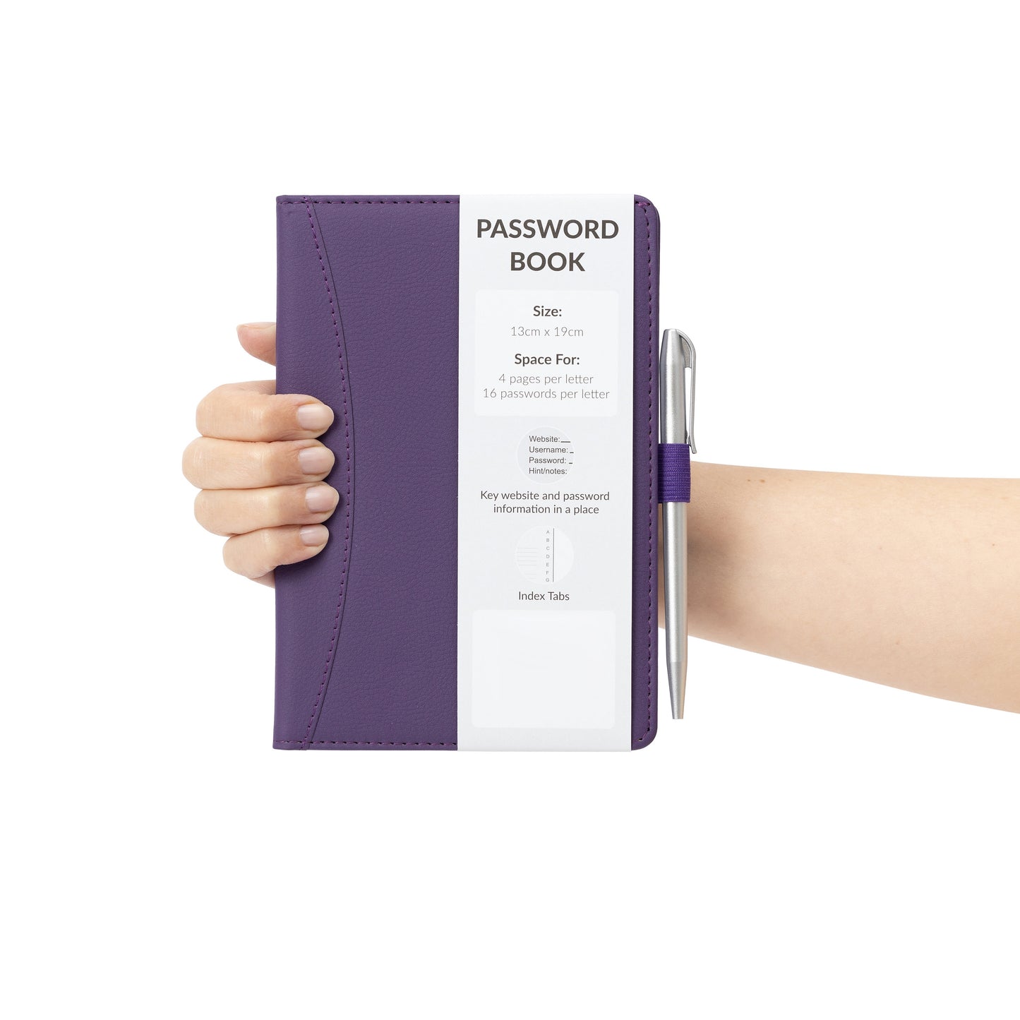 Password Username Book A-Z Index Hard Back A5 Contact Book red navy Turquoise purple red black With Pen Keechi & co.