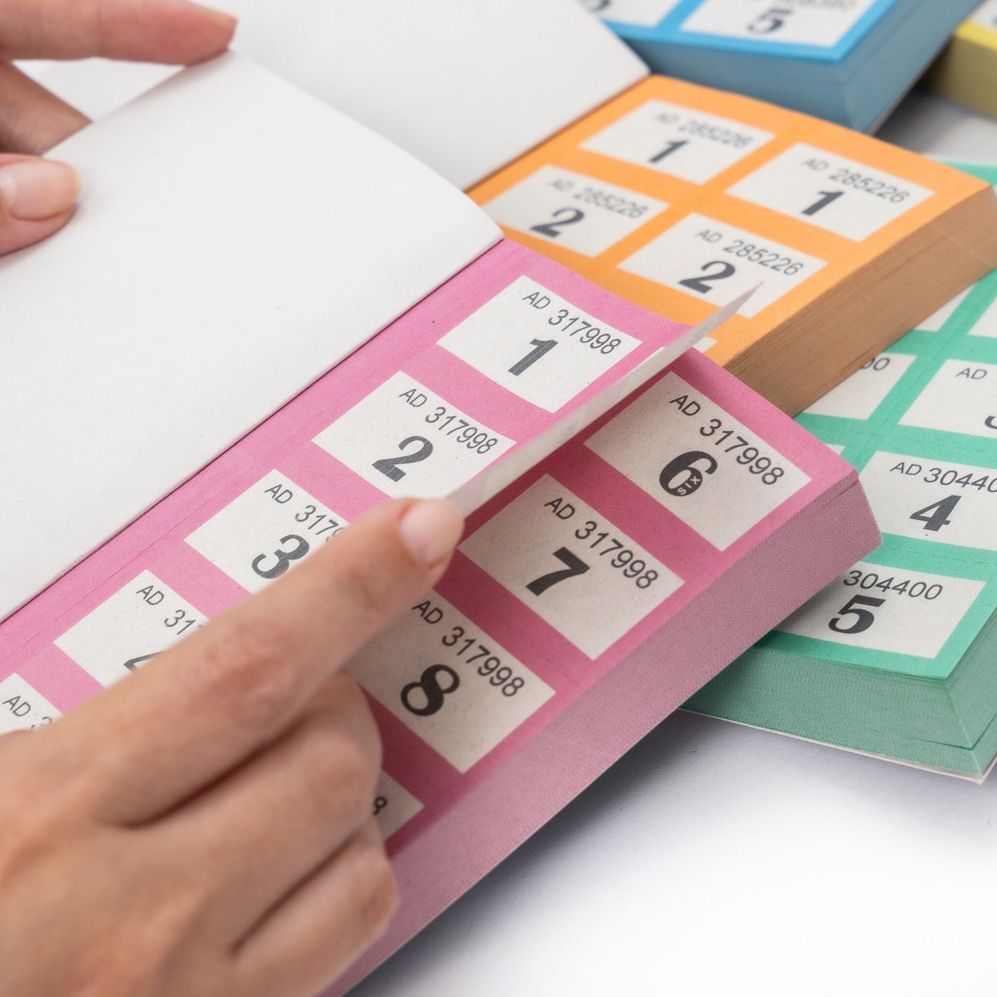 6 Books of 1-500 Cloakroom Raffle Tombola Draw Tickets Numbered Mixed colours Keechi & co.