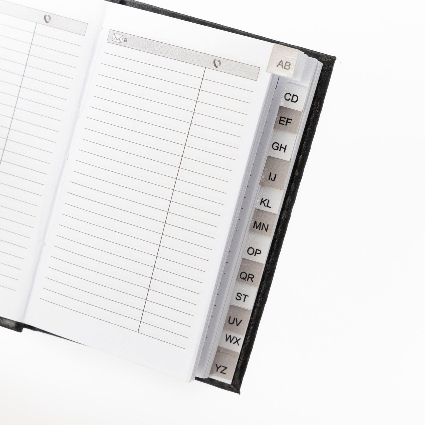 Index Address Book Leather Look Cover Executive Padded Small Sizes Notebook A-Z (Black) Keechi & co.