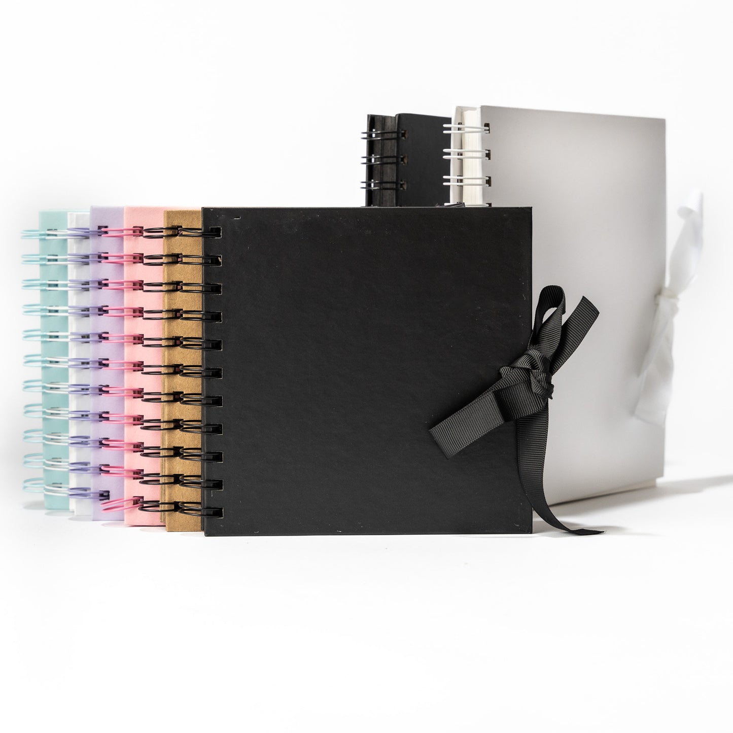 Kraft Paper Scrapbook Photo Album: 6" Square, Ribbon Tie, 50 Pages