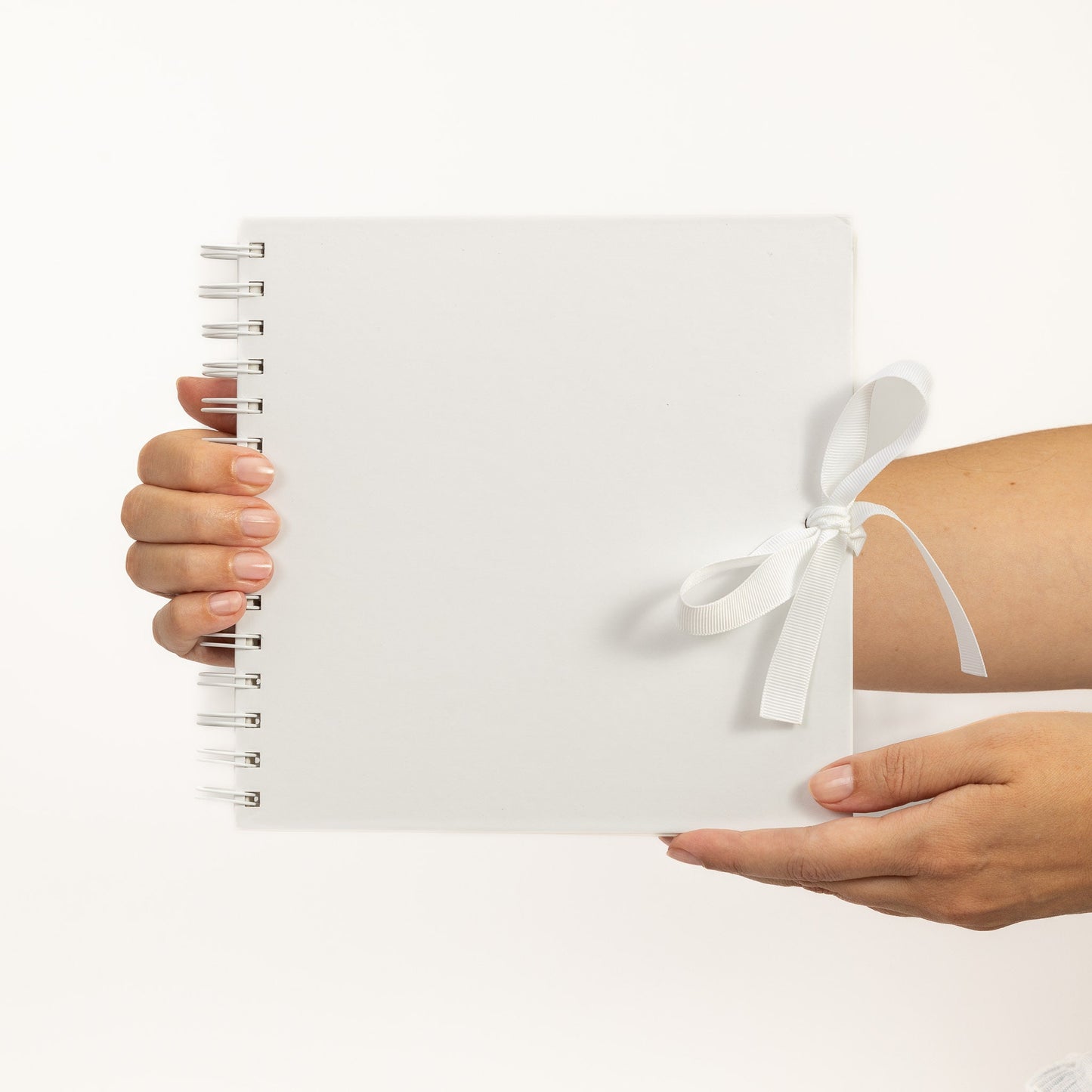 Kraft Paper Scrapbook Album: 8 inch Square Spiral Bound with Ribbon