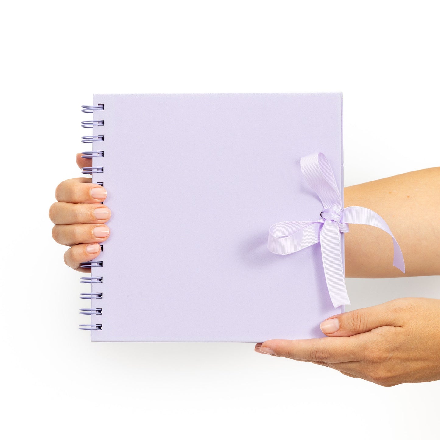 Kraft Paper Scrapbook Album: 8 inch Square Spiral Bound with Ribbon