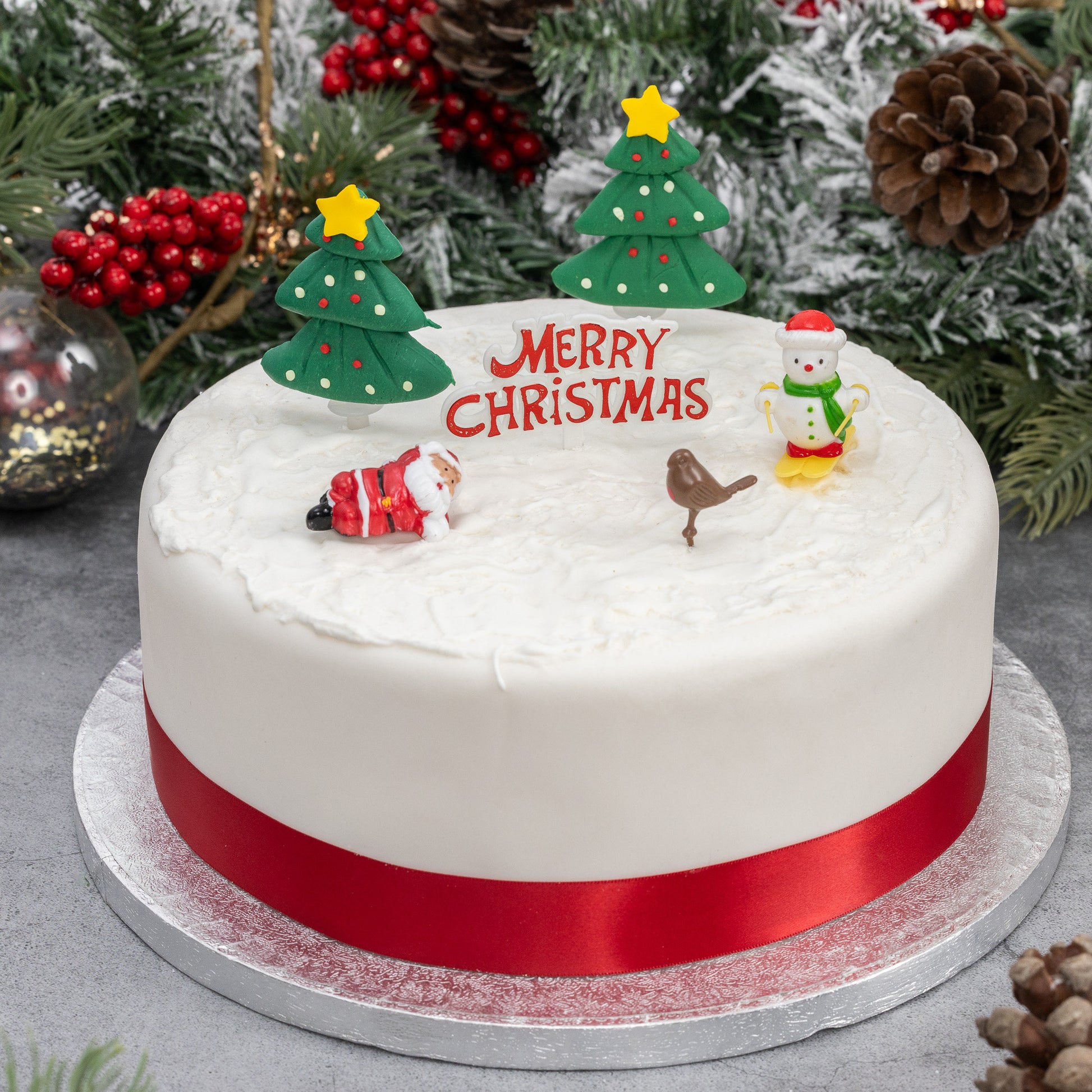 Merry Christmas Cake topper Decorations yule log cupcake toppers  6 piece SET Etsy