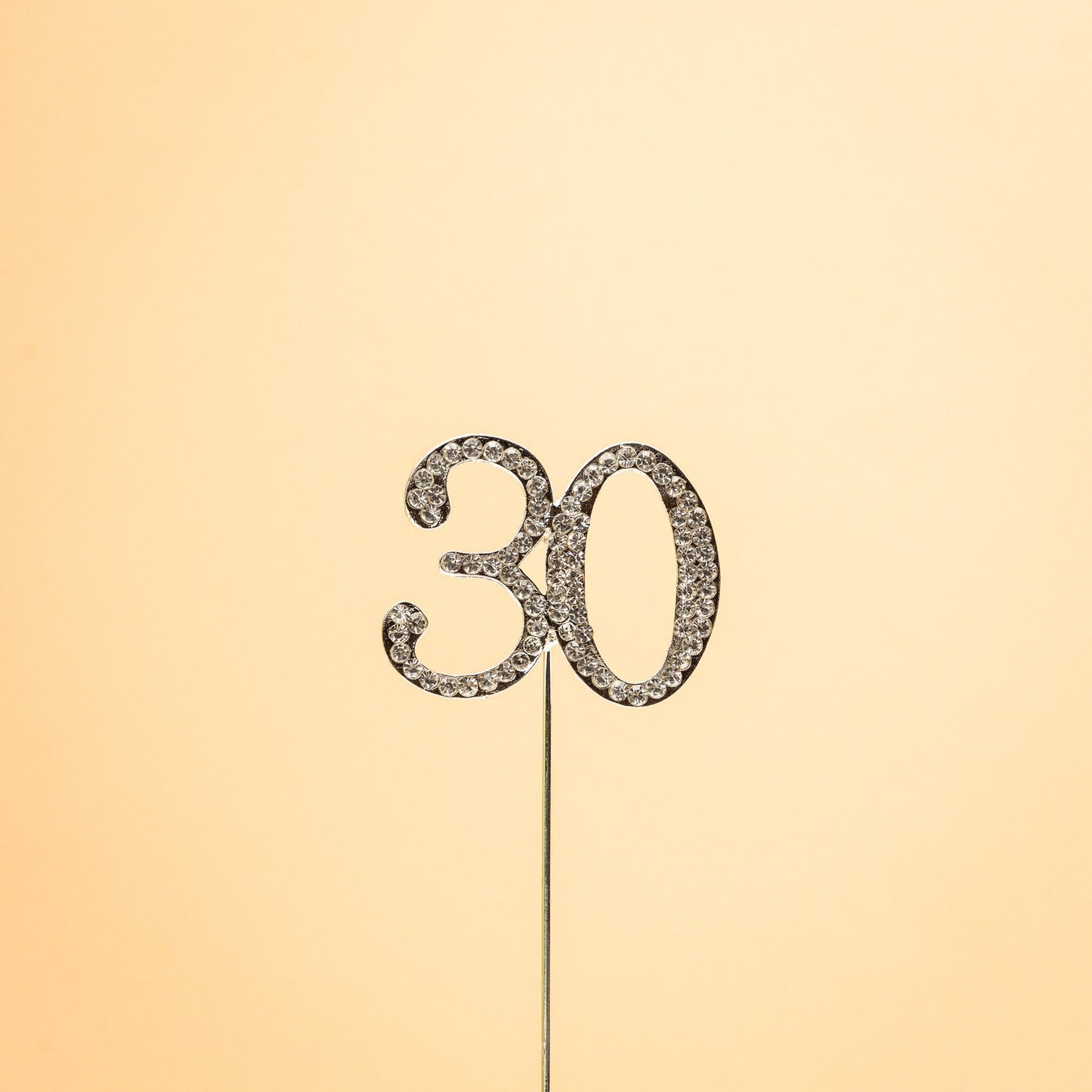 Silver Number 30 Cake Pick Topper Decoration 30th Diamante Sparkly