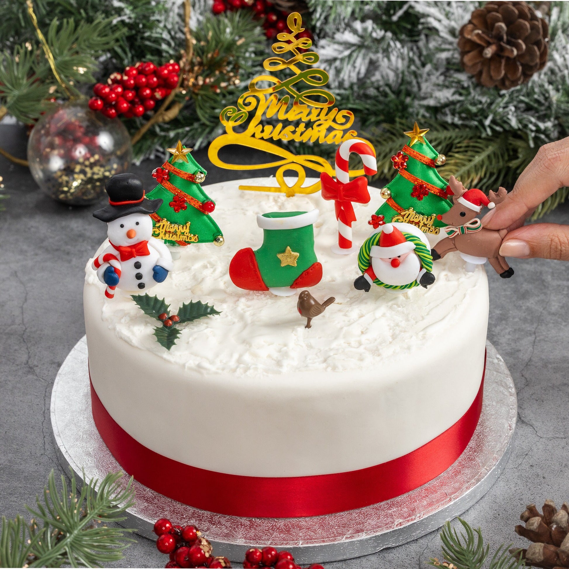 luxury piece deluxe  setSET Merry Christmas Cake Decorations yule log cupcake toppers 10 x Etsy