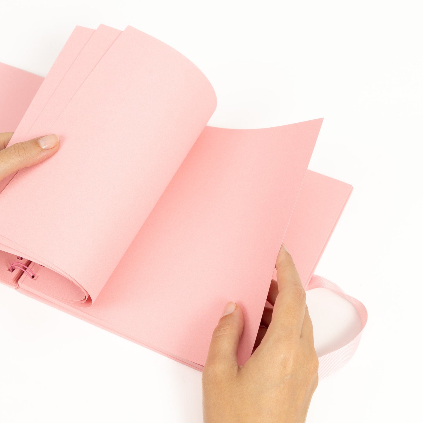 Kraft Paper Scrapbook Album: 8 inch Square Spiral Bound with Ribbon