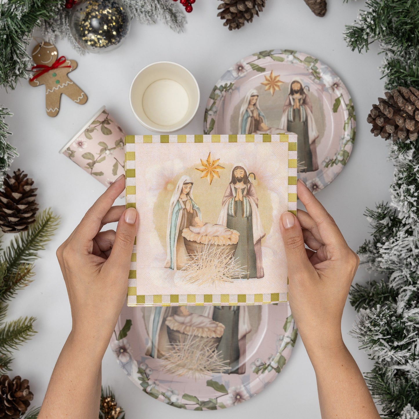 Christmas Religious Nativity Scene Partyware set Plates Cups Napkins Party Items