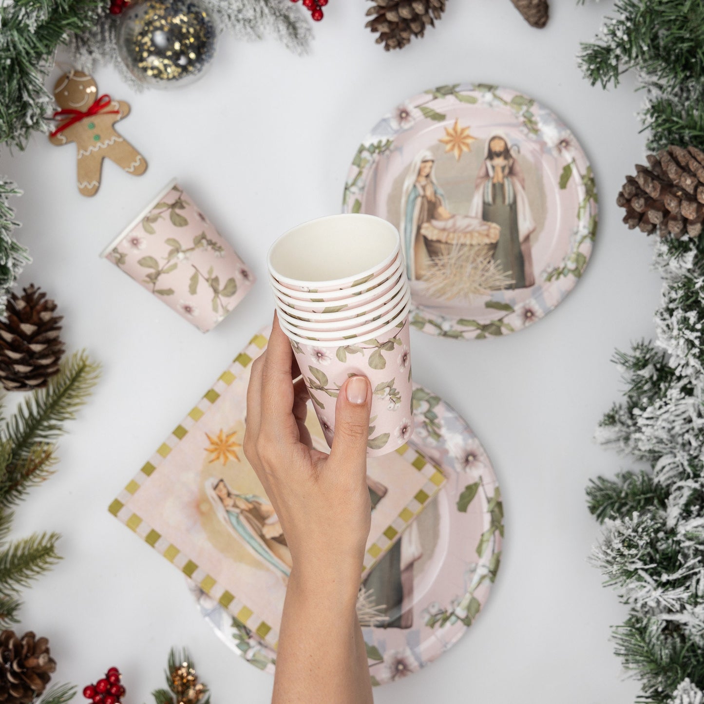 Christmas Religious Nativity Scene Partyware set Plates Cups Napkins Party Items