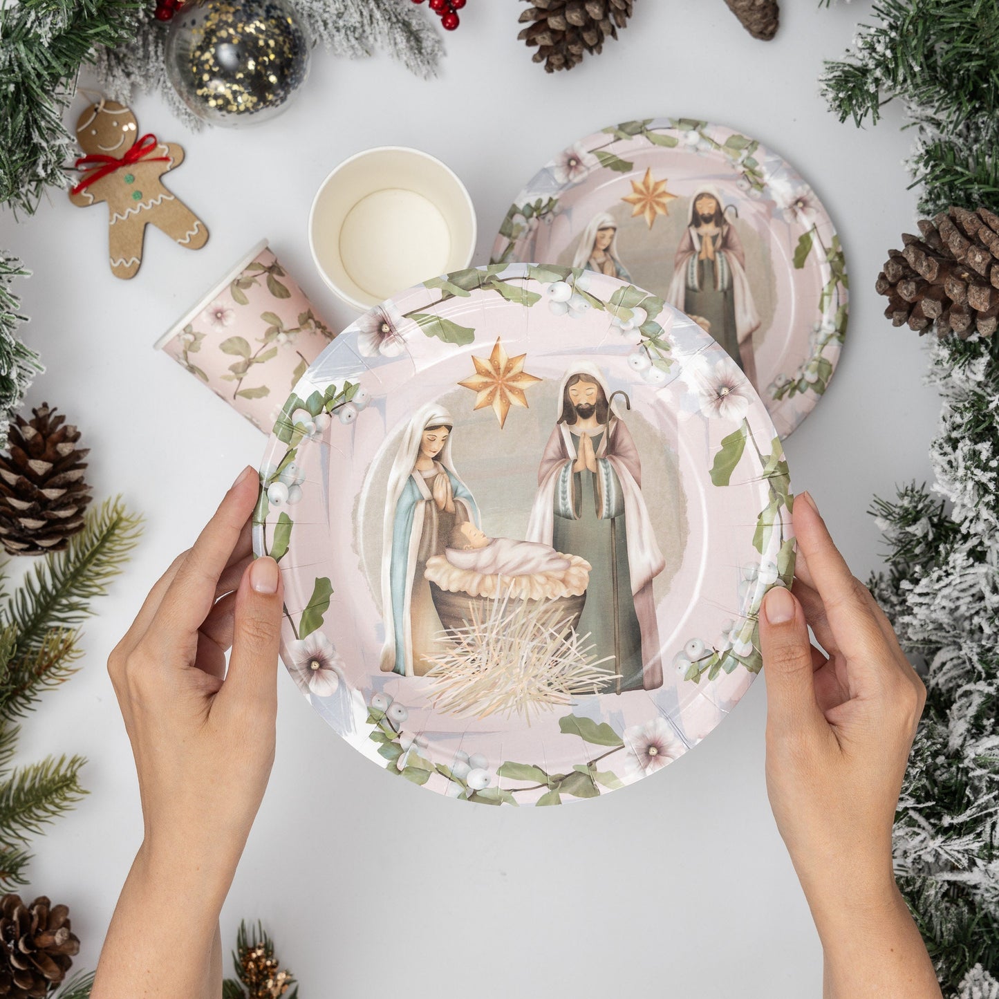 Christmas Religious Nativity Scene Partyware set Plates Cups Napkins Party Items