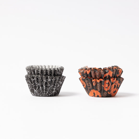 80 Mini Halloween Cupcake Cases Baking Muffin Cake Petits Fours Pumpkin Cobweb Etsy
