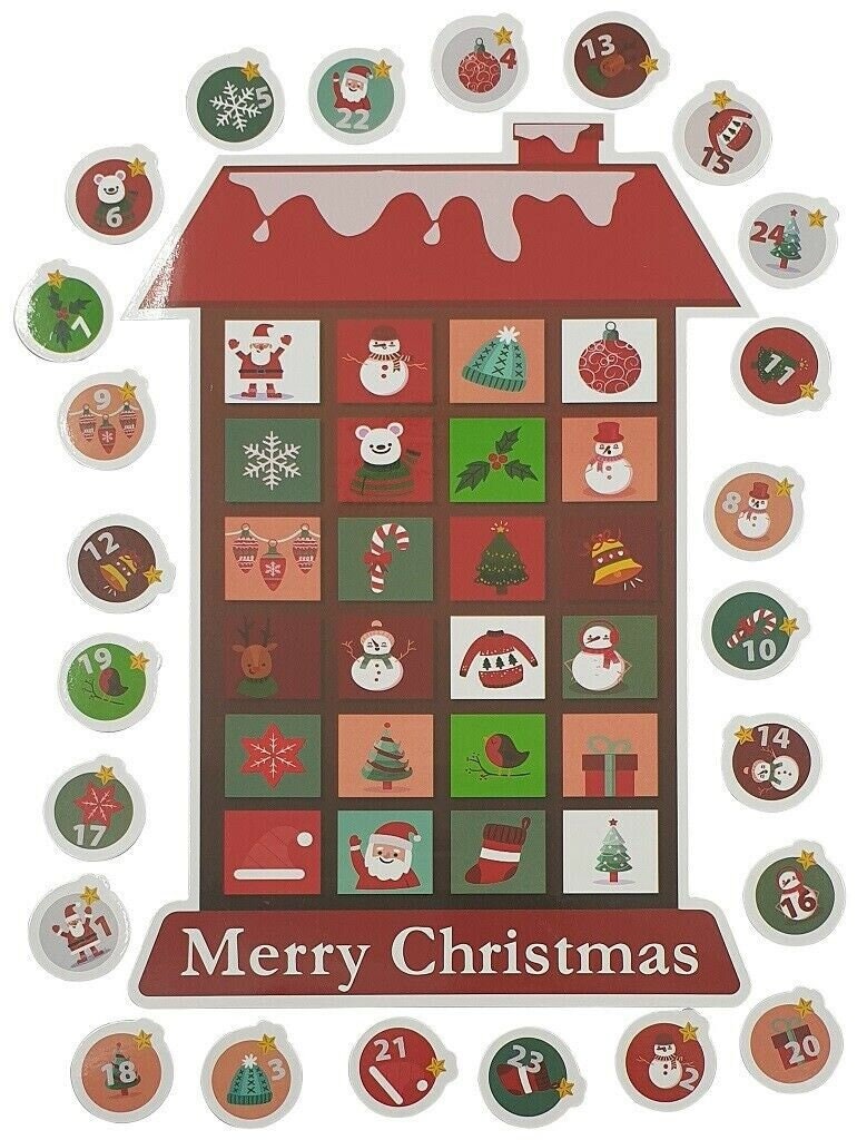 Christmas Magnetic Advent Countdown Calendar Fridge Magnet HOUSE Set Etsy
