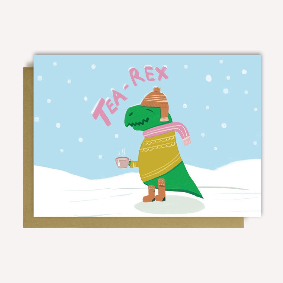 Illustrated Christmas Greeting Cards: Dinosaur, Llama, Santa - Made in UK Etsy