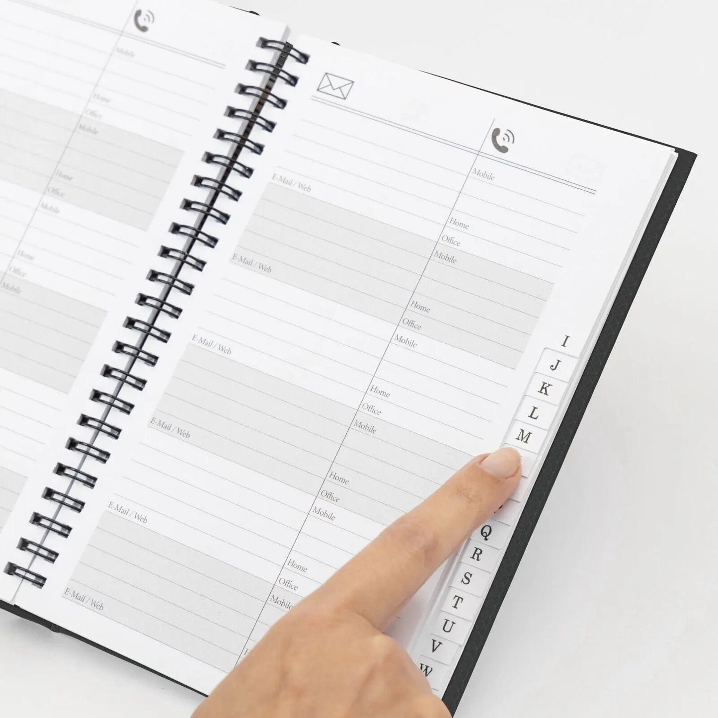 Telephone Address Book A-Z Index Tabs Hard Back Cover A5 Address Spiral Bound Keechi & co.